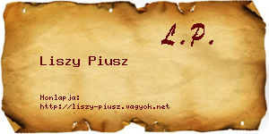 Liszy Piusz névjegykártya